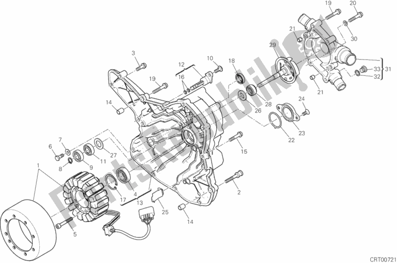Tutte le parti per il Coperchio Del Generatore del Ducati Hypermotard 939 SP USA 2016